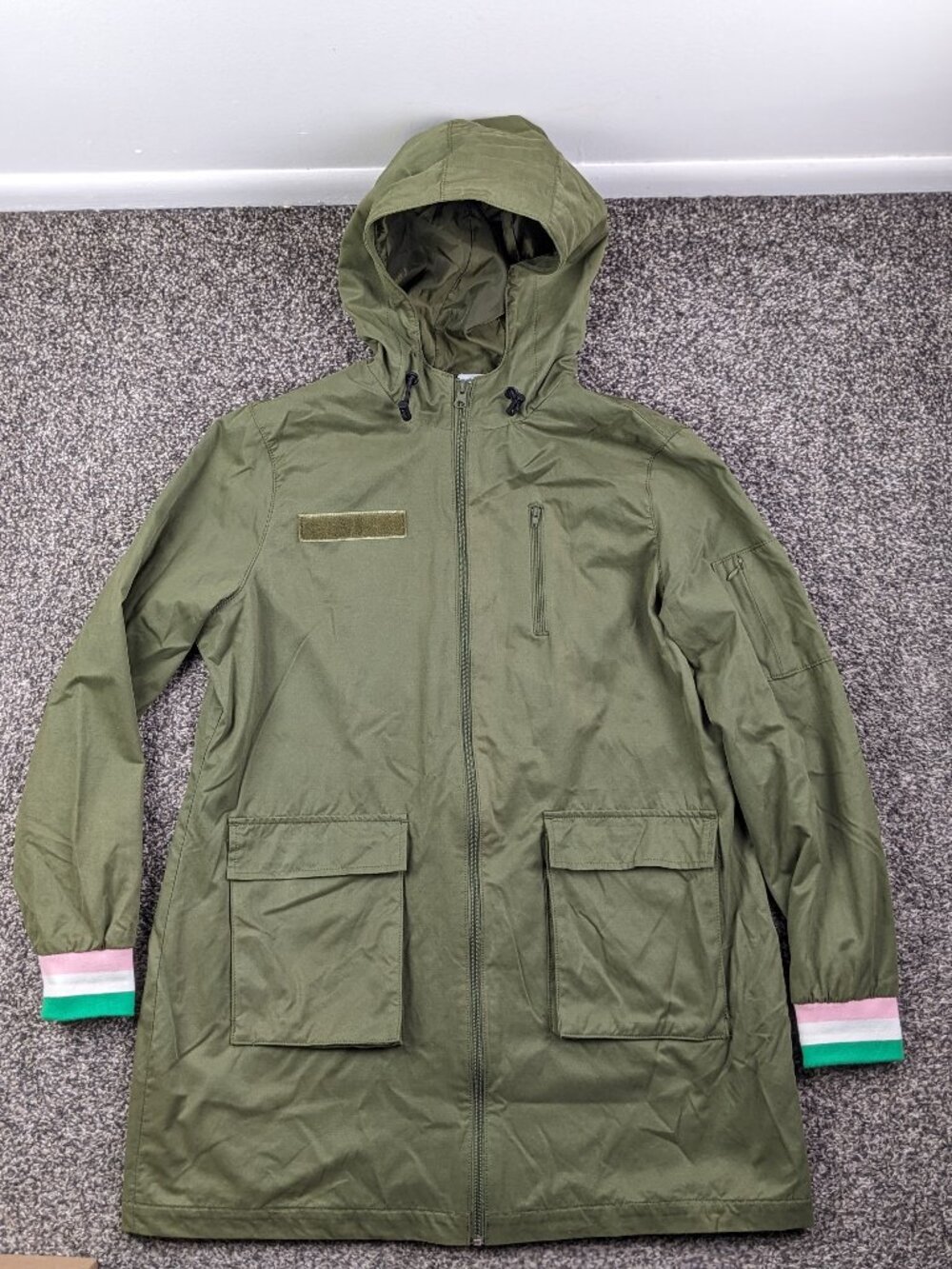 Ivy Storehouse Military Jacket Green Full Zip Womens Size Small